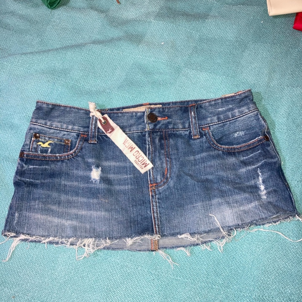 Hollister denim mini skirt